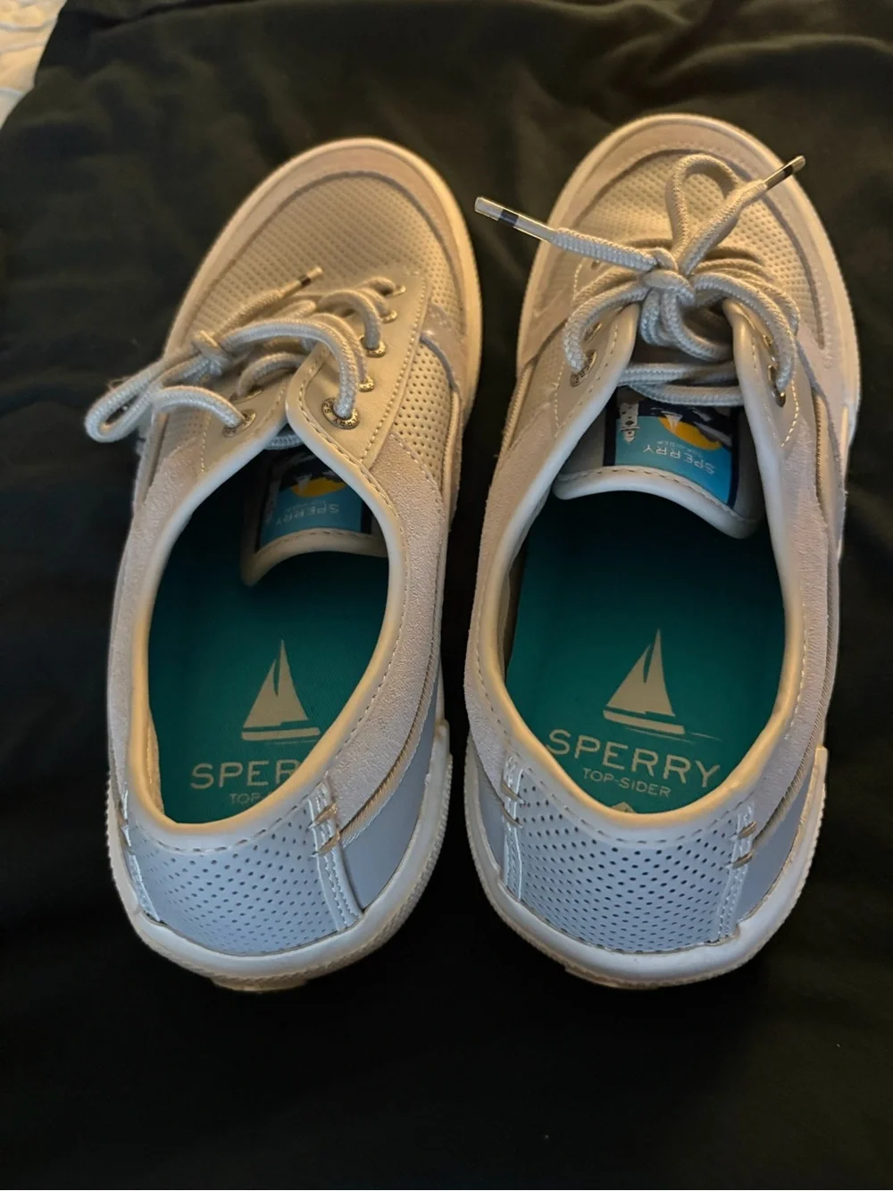 Sperry Men’s Perforated Light Gray Boat Shoes